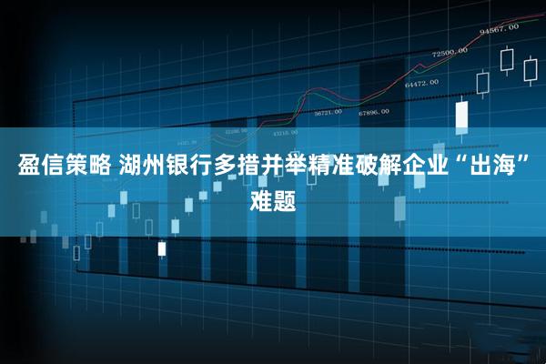 盈信策略 湖州银行多措并举精准破解企业“出海”难题